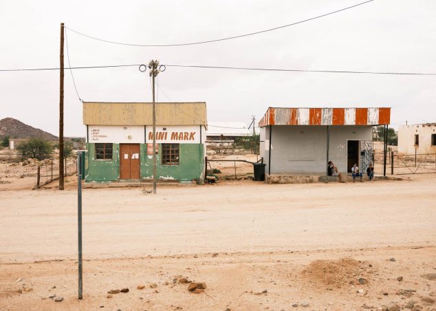 Warmbad small buildings on a sand road in Warmbad Namibia